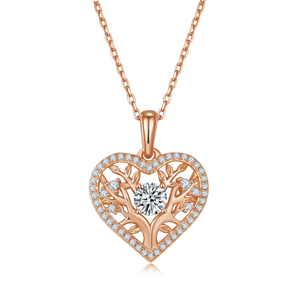 Tree of Life Love Pendant S925 Silver Moissanite Grade D 0.78CT
